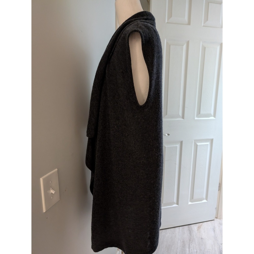 Halogen 100% Cashmere Vest Womens One Size Duster Open Cardigan Minimalist - Picture 2 of 6